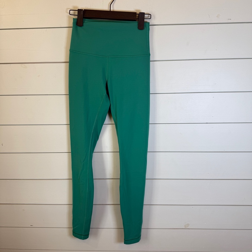 Lululemon wunder train high rise leggings 28" teal lagoon women's size 4